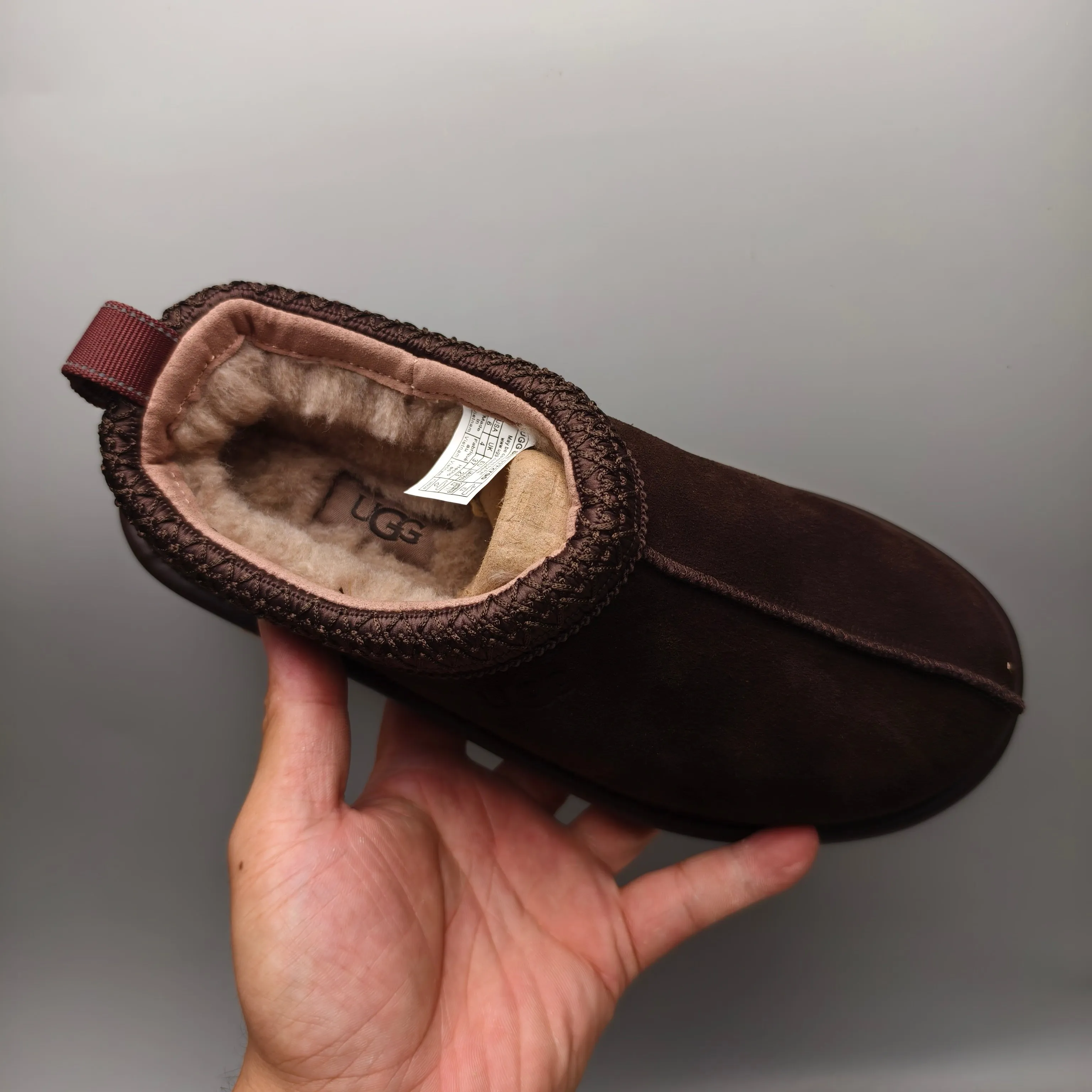 💰480 UGG sheepskin all-in-one snow boots, ethnic style casual trendy men's shoes, color: maroon, chocolate, black, matching sizes: 39-45